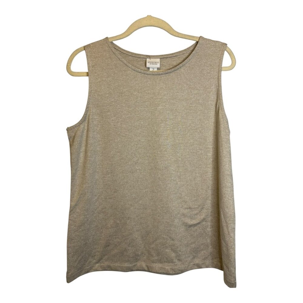 Chico's Tank‎ Top Women's Size Large Weekends casual outdoor tan Chico's 2